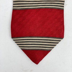 Efenzo Felini Red Striped All Silk Neck Tie